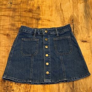 Altar'd State Button-Front Mini Skirt - 90s/Y2K